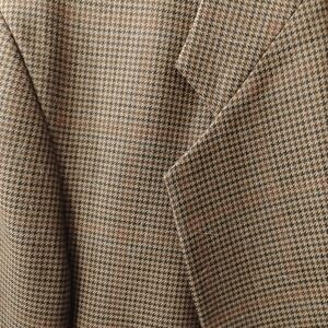 Stanley Blacker 46L sport coat in a tan and brown micro-check pattern with struc